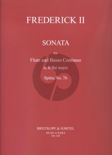 Grosse Sonata B-flat major Spitta No.76 Flute-Bc (edited by Mary Oleskiewicz) (cont. by David Schulenberg)