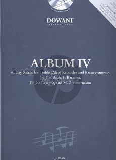Album No.4 (6 Easy Pieces) Treble (Alto) Recorder and Basso continuo (Bk-Cd) (Manfredo Zimmermann)