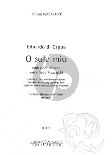 Capua O Sole Mio for High Voice (G) and Piano (nach eine Melodie von Alfredo Mazzuchi) (Italienisch/Deutsch/English)