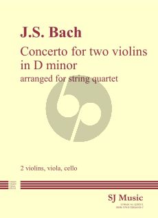 Bach Concerto 2 violins d-minor for String Quartet (Score/Parts) (transcr. by John Cooley)