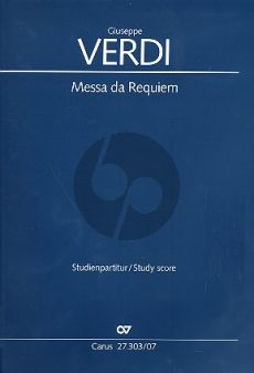 Verdi Messa da Requiem (SMsTB Soli-SATB-Orch.) Study Score