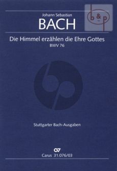 Kantate BWV 76 Die Himmel erzahlen die Ehre Gottes (Vocal Score)