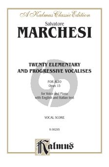Marchesi 20 Elementary & Progressive Vocalises Op.15 Low Voice