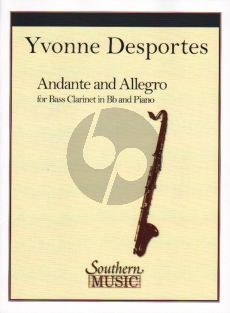 Desportes Andante and Allegro for Bass Clarinet and Piano