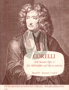 Corelli 12 Sonaten Op.5 Vol.4 (No.7-8 g-moll/g-moll) Altblockflote und Bc (Herausgegeben von Martin Nitz)