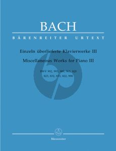 Bach Einzeln uberlieferte Klavierwerke Vol.3 (Urtext der Neuen Bach-Ausgabe)