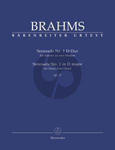 Brahms Serenade No.1 D-dur Op.11 for Piano 4 Hands (edited by Christian Kohn) (Barenreiter-Urtext)