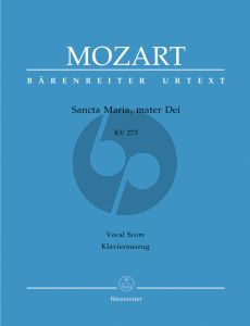 Mozart Sancta Maria, mater Dei KV 273 SATB-2 Vi.-Va.- Bc Vocal Score (ed. Helmut Federhofer)