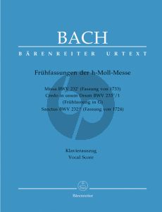 Bach Messe h-moll (Mass b-minor) BWV 232I (Version of 1733) (Vocal Score) (edited by Andreas Kohs) (Barenreiter-Urtext)