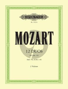 Mozart 12 Duos KV Anh.152 (op.70) Vol.2 (No.5 - 8) fur 2 Violinen (Stimmen) (Herausgeber Andreas Schulz)