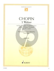 Chopin 2 Walzer Op.69 No.1 - 2 h-moll/As-dur (Les Adieux) Klavier (Herausgegeben von Emil Sauer)