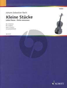 Bach Kleine Stucke fur 2 Violinen (Lenzewski) (Grade 2) Spielpartitur (Herausgegeben von Gustav Lenzewski, Revidiert von Wolfgang Birtel)