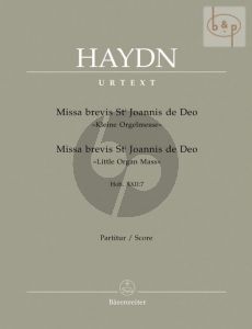 Haydn Missa Brevis St.Joannis de Deo (Kleine Orgel Solo Messe) Hob.XXII:7 Soprano Solo-SATB-Strings- Organ (Full Score) (Barenreiter-Urtext)