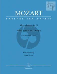 Missa Brevis G-dur KV 140 (Anh.235d) (Soli-Choir-Orch.) (Vocal Score)