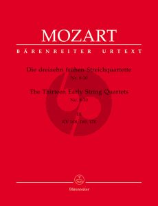 Mozart 13 Fruhe Streichquartette Vol. 3 KV 168 - 169 - 170 Stimmen (Karl Heinz Füssl / Wolfgang Plath / Wolfgang Rehm) (Barenreiter-Urtext)