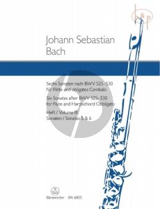 6 Sonaten nach BWV 525 - 530 Vol.3 (No.5 - 6) (Flote-obl.Cembalo)