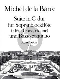 Barre Suite G-dur Sopranblockflote [Flote/oboe/Violine] und Bc (Continuo-Asssetzung von Manfredo Zimmermann)