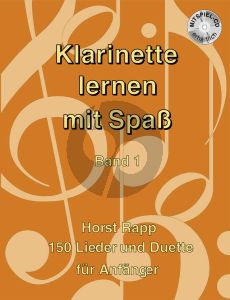 Rapp Klarinette lernen mit Spass Vol.1 (Buch-Cd) (150 Lieder und Duette fur Anfanger)