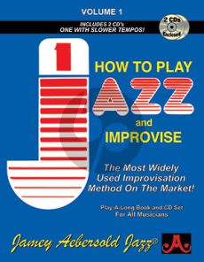 Aebersold Jazz Improvisation Vol.1 How to Play and Improvise for Any C, Eb, Bb, Bass Instrument or Voice - Beginner/Iintermediate (Bk-2 Cd's)