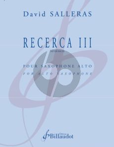 Salleras Recerca III Saxophone alto seul (after Bach)