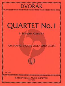 Dvorak Quartet No.1 D-major Op.23 for Violin, Viola, Violoncello and Piano Score and Parts-Va.-Vc.-Pi.)