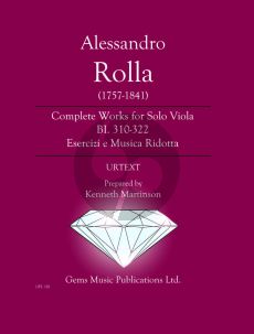 Rolla Esercizi e Musica Ridotta (BI.310 - 322) (edited by Kenneth Martinson)