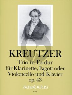 Kreutzer Trio Es-dur Op.43 (KWV 5105) Klarinette [Bb]-Fagott [Vc.]-Klavier (Part./Stimmen) (Bernhard Pauler)