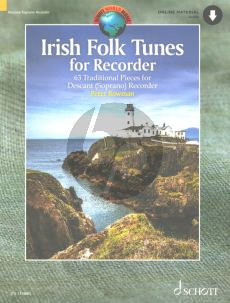 Irish Folk Tunes for Descant Recorder (63 Traditional Pieces) (book with online audio file) (Peter Bowman)