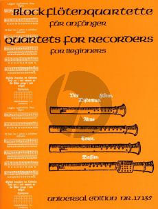Album Blockfloten Quartette fur Anfanger - Recorder Quartets for Beginners for SATB Recorders (Score/Parts)