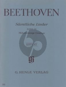 Beethoven Lieder vol.3 Mehrstimmige Gesange (SATB-Piano) (Urtext) (Luhning)
