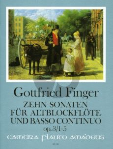 Finger 10 Sonaten Op. 3 Vol. 1 No. 1 - 5 Altblockflöte (Flöte / Oboe) und Bc (Bernhard Pauler -Christine Gevert)