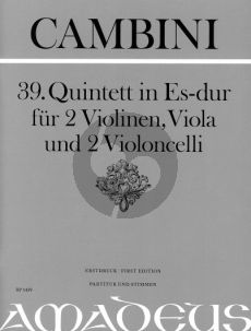 Cambini Quintet No.39 E-flat major 2 Violins-Viola-2 Violoncellos (Score/Parts) (Bernhard Pauler)