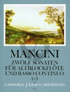 Mancini 12 Sonaten Vol.1 (No.1 - 3) Altblockflöte[Flöte/Oboe]-Bc (Winfried Michel)