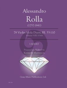 Rolla 78 Duets Volume 9 BI. 63 - 66 Violin - Viola (Prepared and Edited by Kenneth Martinson) (Urtext)