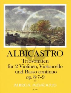 Albicastro 12 Triosonaten Opus 8 Band 3 No. 7 - 9 (2 Violinen-Violoncello und Bc Part./Stimmen) (Harry Joelson)