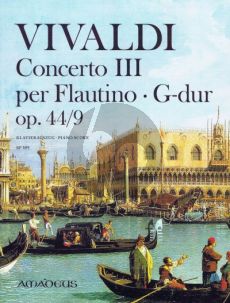 Vivaldi Concerto III RV 444 G-dur Op. 44/9 Flautino-Streicher-Bc Klavierauszug (Winfried Michel) (Erstausgabe der Original-Fassung)
