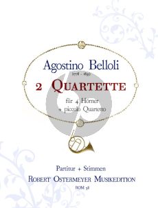 Belloli 3 Quartette für 4 Hörner Partitur und Stimmen