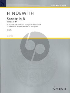 Hindemith Sonate for Clarinet in Bb for Wind Quintet  (Score and Parts)