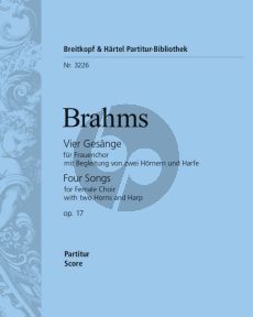 Brahms 4 Gesange op.17 Frauenchor-2 Horner-Harfe Partitur