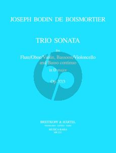 Boismortier Trio Sonata D-major Op.37 No.3 Flute [Oboe/Vi.]-Bassoon [Vc.]-Bc (Score/Parts) (Ann Knipschild)