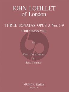 Loeillet  3 Sonatas Op.3 Nos.10-12 (Priestman VIII) (Flute[Ob./Vi.]-Bc