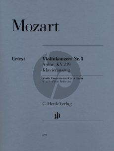 Mozart Concerto No.5 A-major KV 219 Violin-Orch. (piano red.) (edited by Wolf-Dieter Seiffert) (Henle-Urtext)