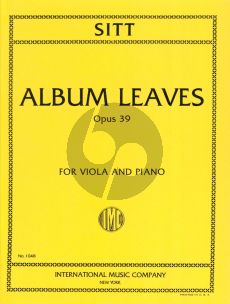 Sitt Album Leaves / Album Blatter Op.39 for Viola and Piano (Edited by Waldo Lyman)