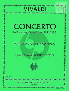 Concerto a-minor Op.3 No.8 RV 522 2 Violins and Piano