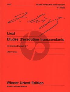 Liszt Etudes d'Execution Transcendante (Mit Grandes Etudes 2 & 7) (Edited by Ubber/Kraus) (Wiener Urtext)