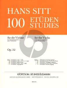 Sitt 100 Etuden Op.32 Vol.1 Violine (20 Etuden in der 1. Lage)