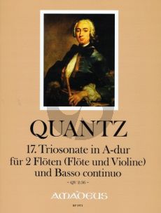 Quantz Triosonate A-major QV2:36 2 Flutes [Fl.-Vi.]-Bc (Score/Parts) (Horst Augsbach and Wolfgang Kostujak)
