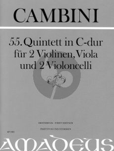 Cambini Quintet No.55 C-major 2 Violins-Viola-2 Violoncellos (Score/Parts) (Bernhard Pauler)