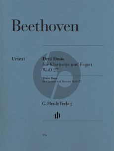 Beethoven 3 Duos WoO27 (Clarinet [C/Bb]-Bassoon) Score and Parts (edited by Egon Voss) (Henle-Urtext)