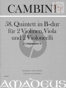 Quintet No.58 B-flat major (2 Vi.- 2 Va.-Vc.) (Score/Parts)